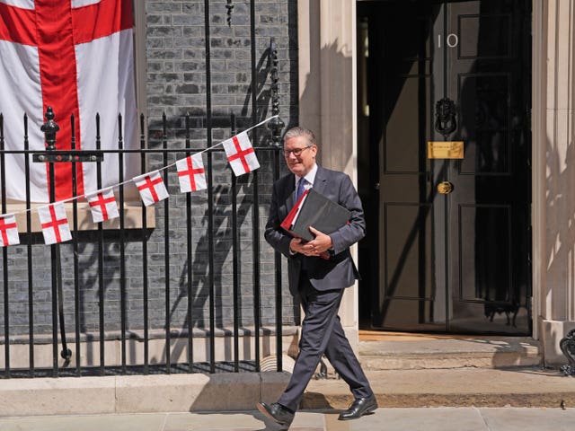 Sir Keir Starmer walking out of 10 Downing Street