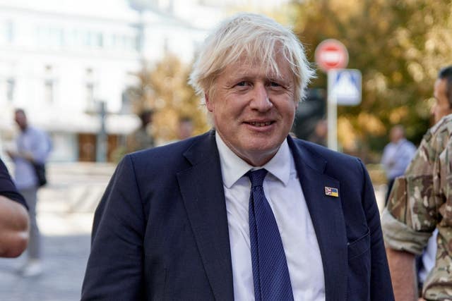 Boris Johnson in Kyiv in August