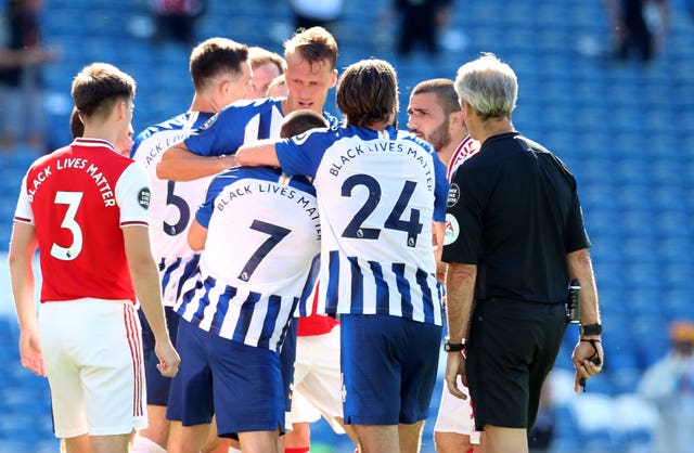 Arsenal and Brighton were both warned by the Football Association following the scenes at the end of their Premier League game.