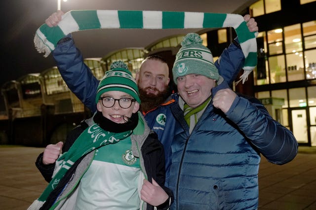 Three Shamrock Rovers fans