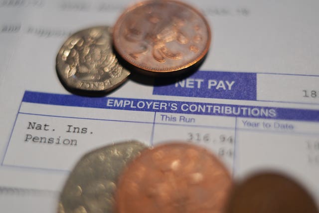 A worker’s payslip showing details of their employers’ national insurance contributions