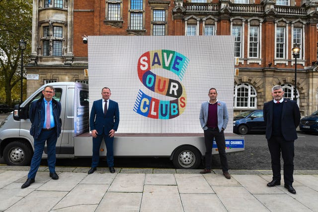 Steve Curwood, far right, is part of the SaveOurClubs campaign calling on the Government to help the EFL