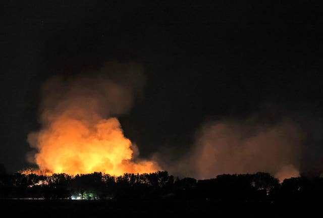 Firefighters tackle an industrial blaze in Essex