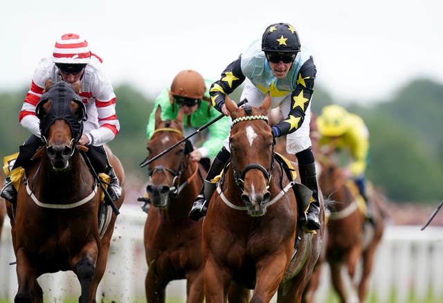 Lion Tower (right) and Sam James claim victory at York