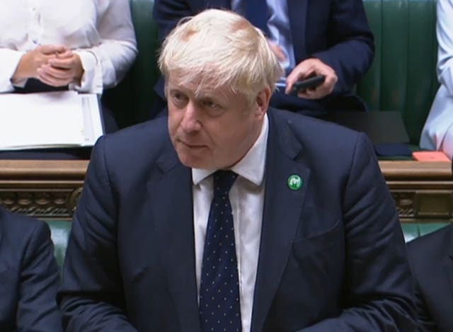 Boris Johnson in Commons