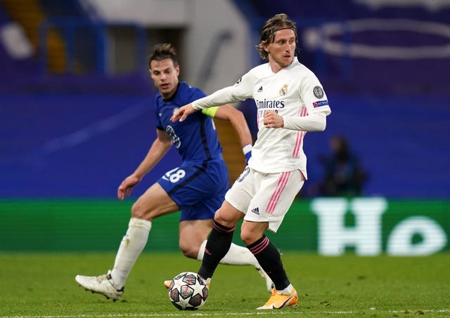 Luka Modric in action at Stamford Bridge