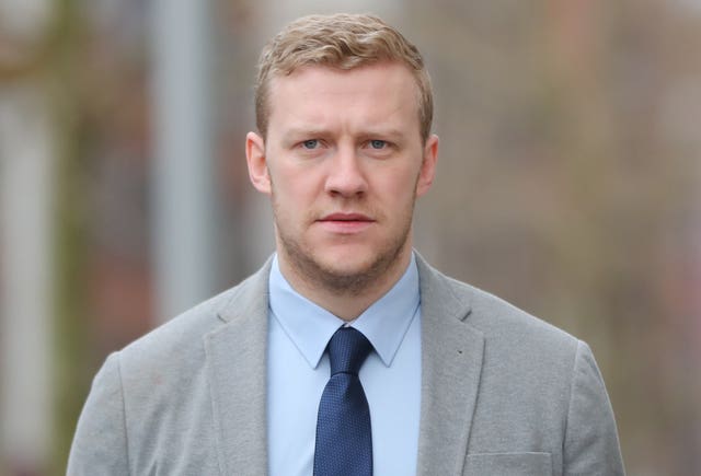 Stuart Olding arrives at Belfast Crown Court (Niall Carson/PA)