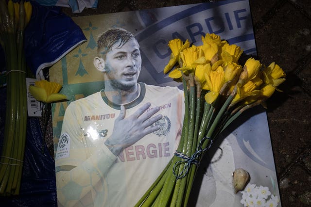 A tribute at Cardiff City Stadium for Emiliano Sala 
