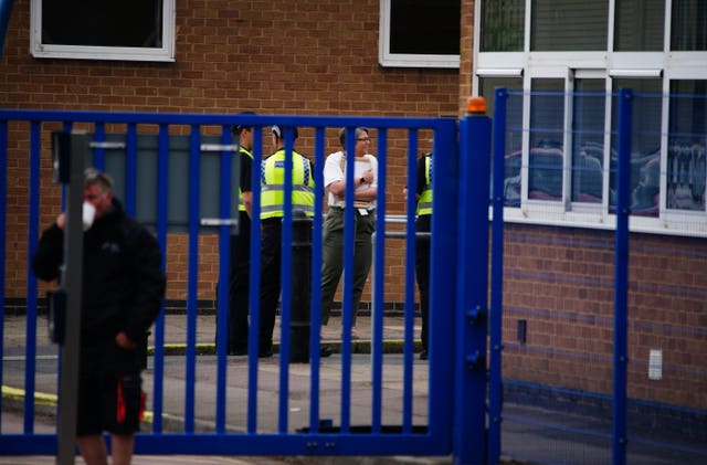 Police at the secondary school