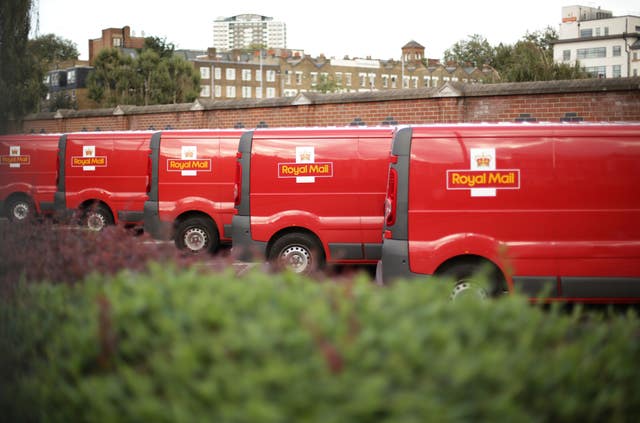 A row of Royal Mail vans