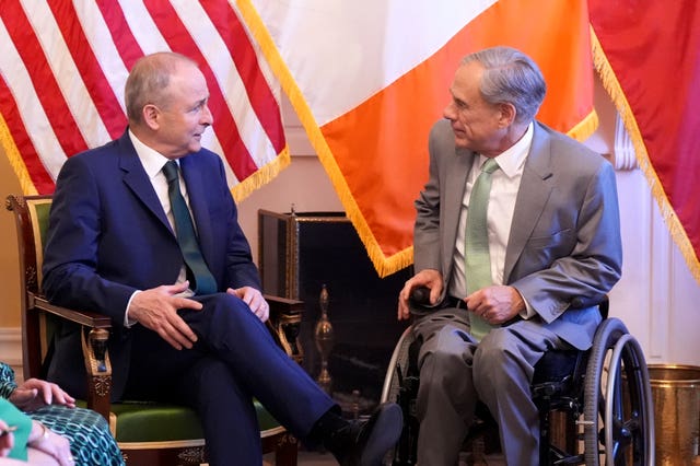 Micheal Martin with the Governor of Texas Greg Abbott