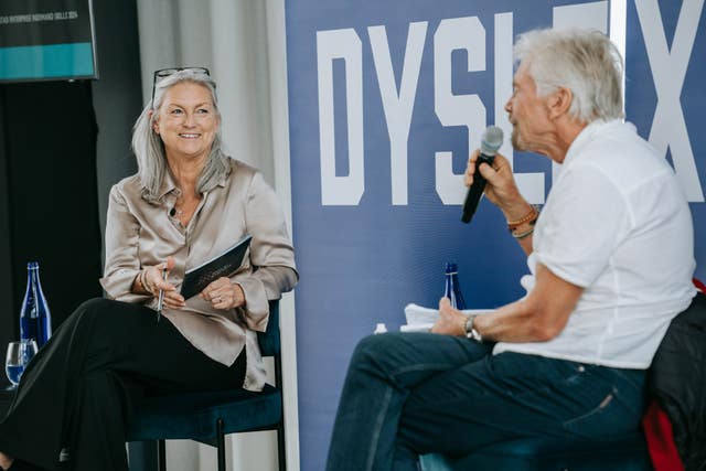 Sir Richard Branson and Kate Griggs, chief executive and Founder of Made by Dyslexia, in discussion