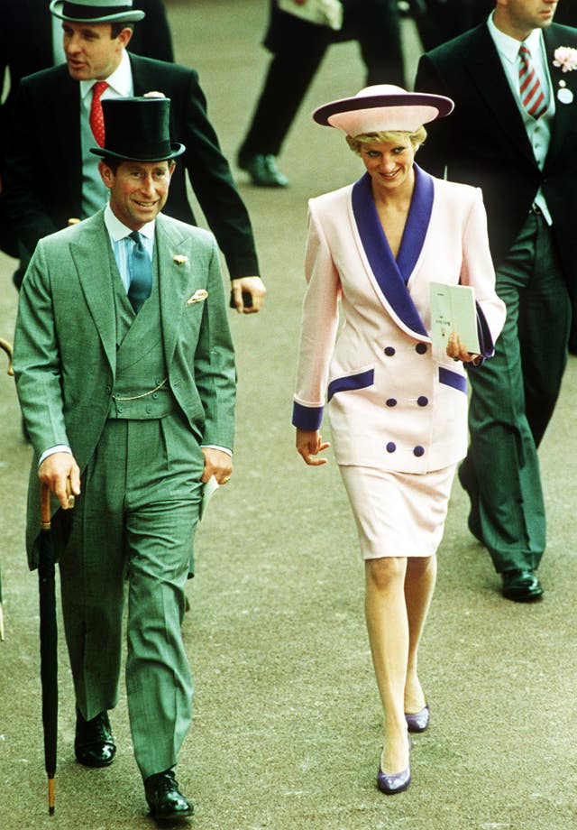 PRINCE & PRINCESS OF WALES AT ASCOT