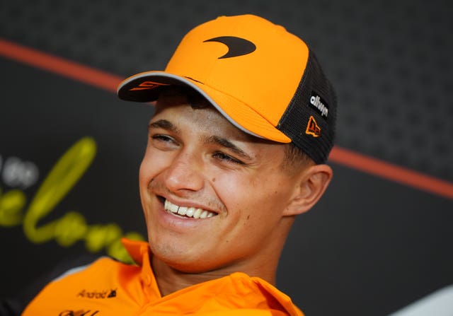 Lando Norris speaks to the media ahead of the Spanish Grand Prix 