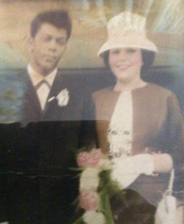 Charlie and Gayle Anderson on their wedding day