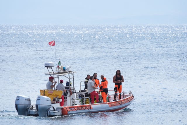 Italian emergency services on a small boat