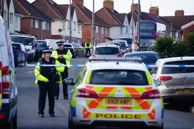 Police at the scene of the incident on Sunday (Ben Birchall/PA)