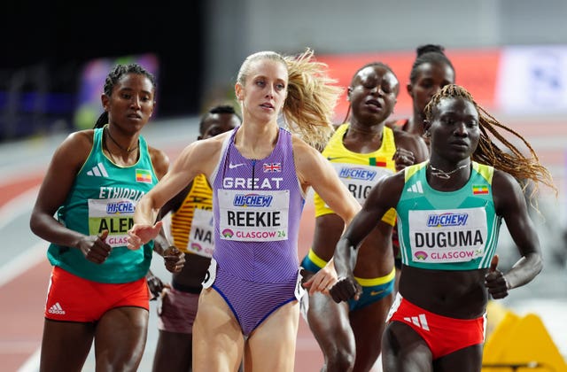 Reekie in the women’s 800m final (Jane Barlow/PA)