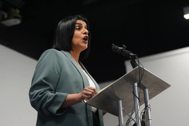 Justice Secretary Shabana Mahmood giving a speech at London Probation Headquarters in central London