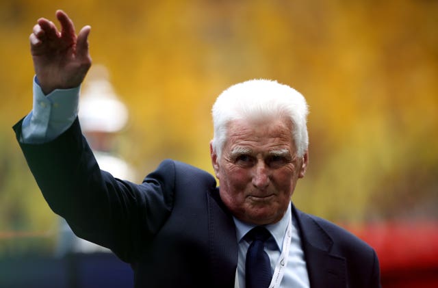 Tony Book at the 2019 FA Cup final between Manchester City and Watford