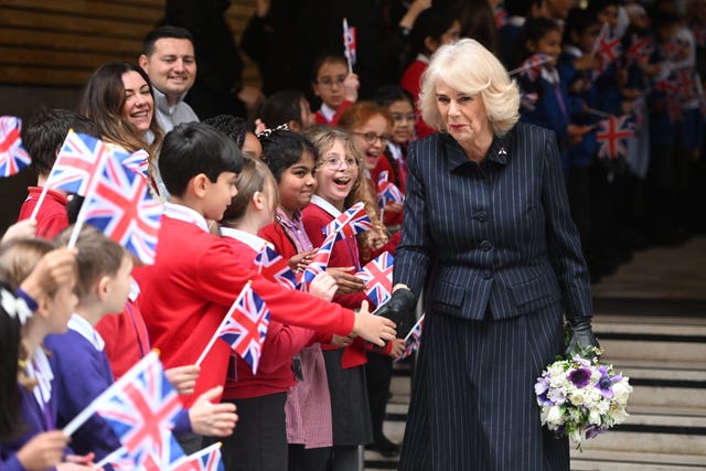 Queen Camilla visit to Mulberry Academy London Dock