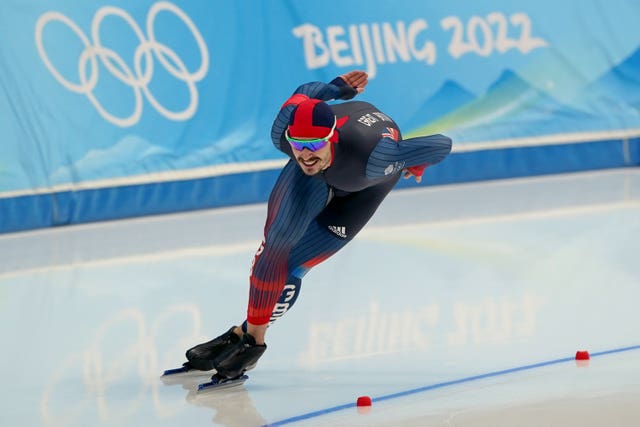 Great Britain speed skater Cornelius Kersten competes at the Beijing 2022 Winter Olympics