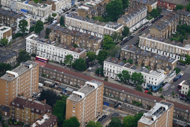 Aerial views of the London skyline