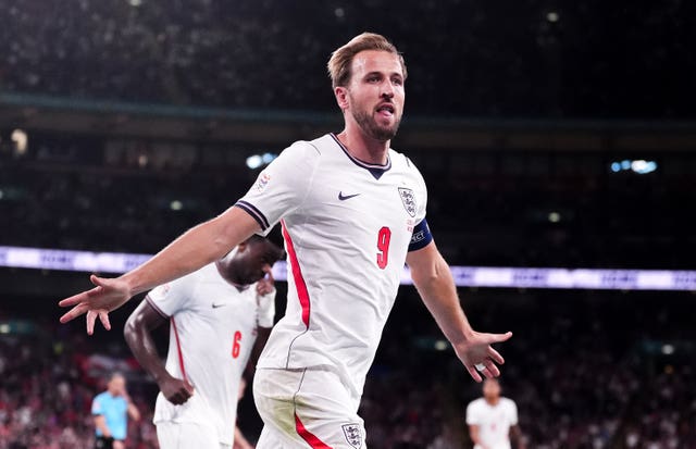 Harry Kane celebrating an England goal