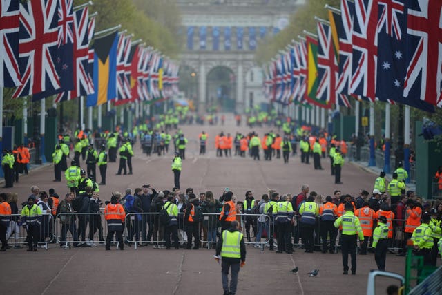 Barriers were in place to direct crowds to the correct spots along the parade route