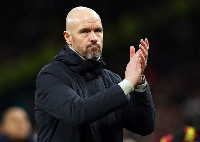 Erik ten Hag has led Manchester United to third place in the Premier League currently (Martin Rickett/PA)
