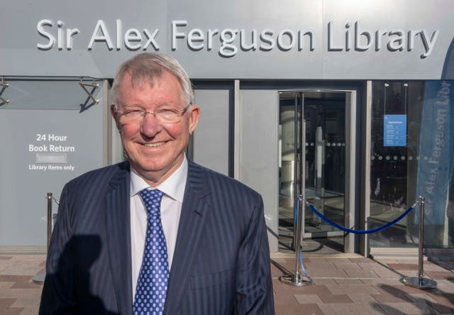 Sir Alex Ferguson at the Glasgow Caledonian University library
