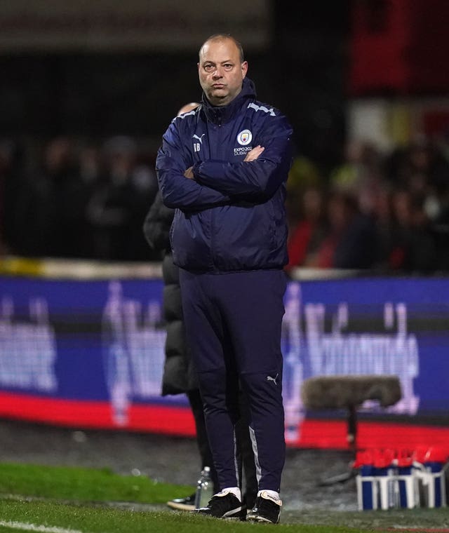 Guardiola's assistant Rodolfo Borrell took charge of the team at Swindon