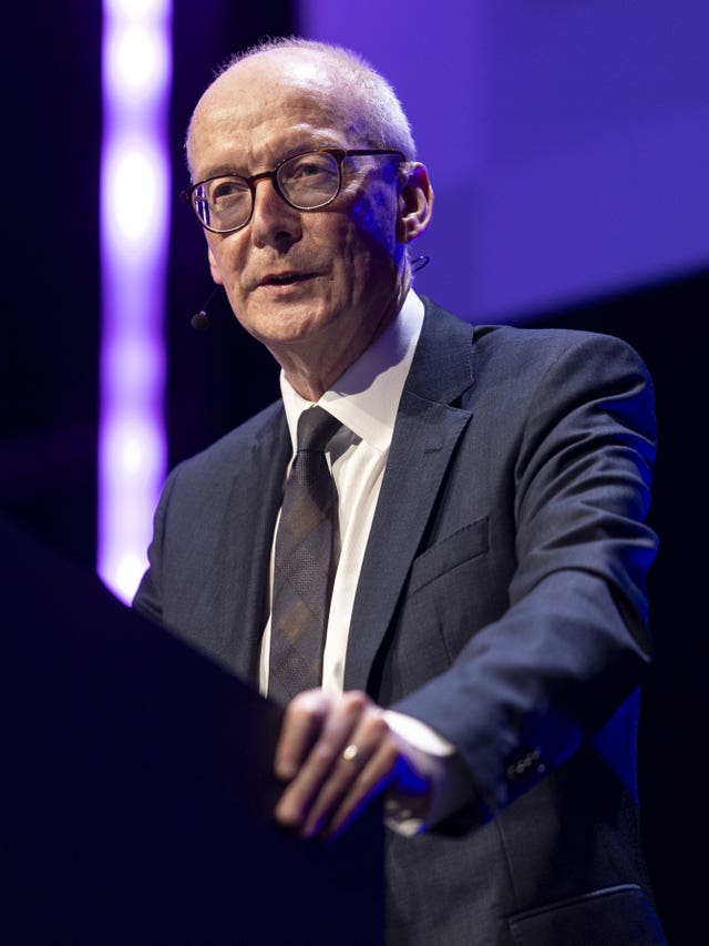 Pat McFadden at a lectern giving a speech