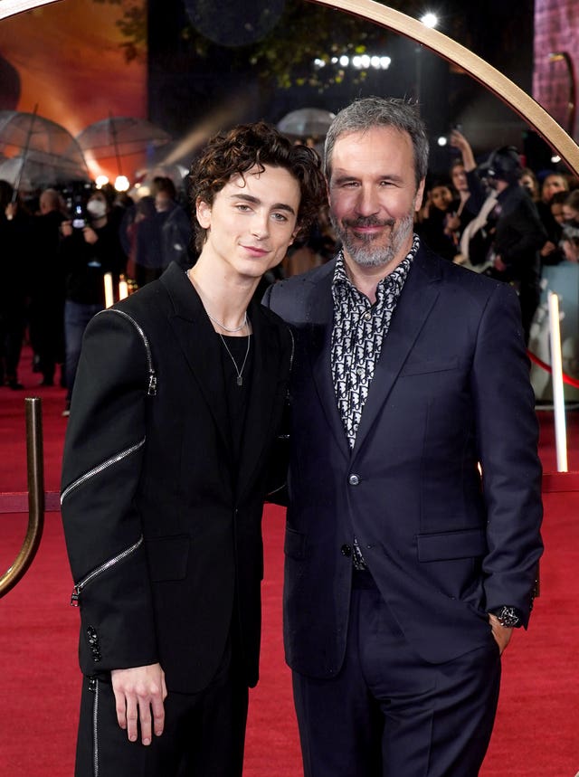 Timothee Chalamet (left) and Denis Villeneuve