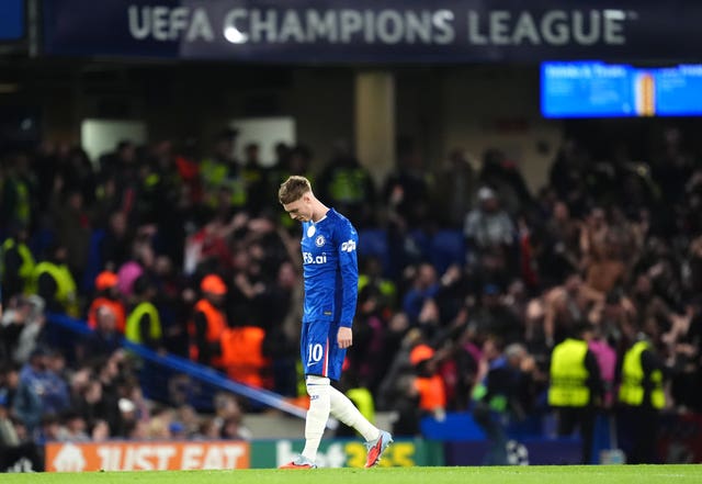 Chelsea’s Cole Palmer reacts after conceding