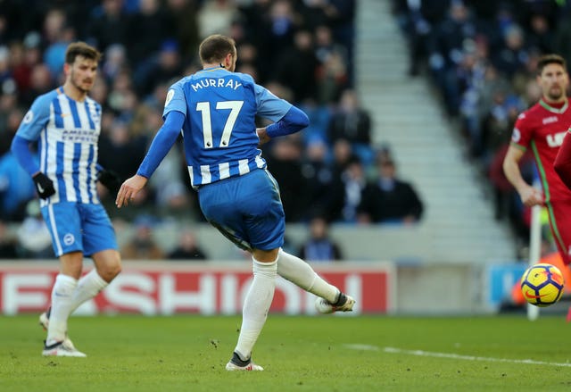 Glenn Murray grabs his second goal of the game for Brighton