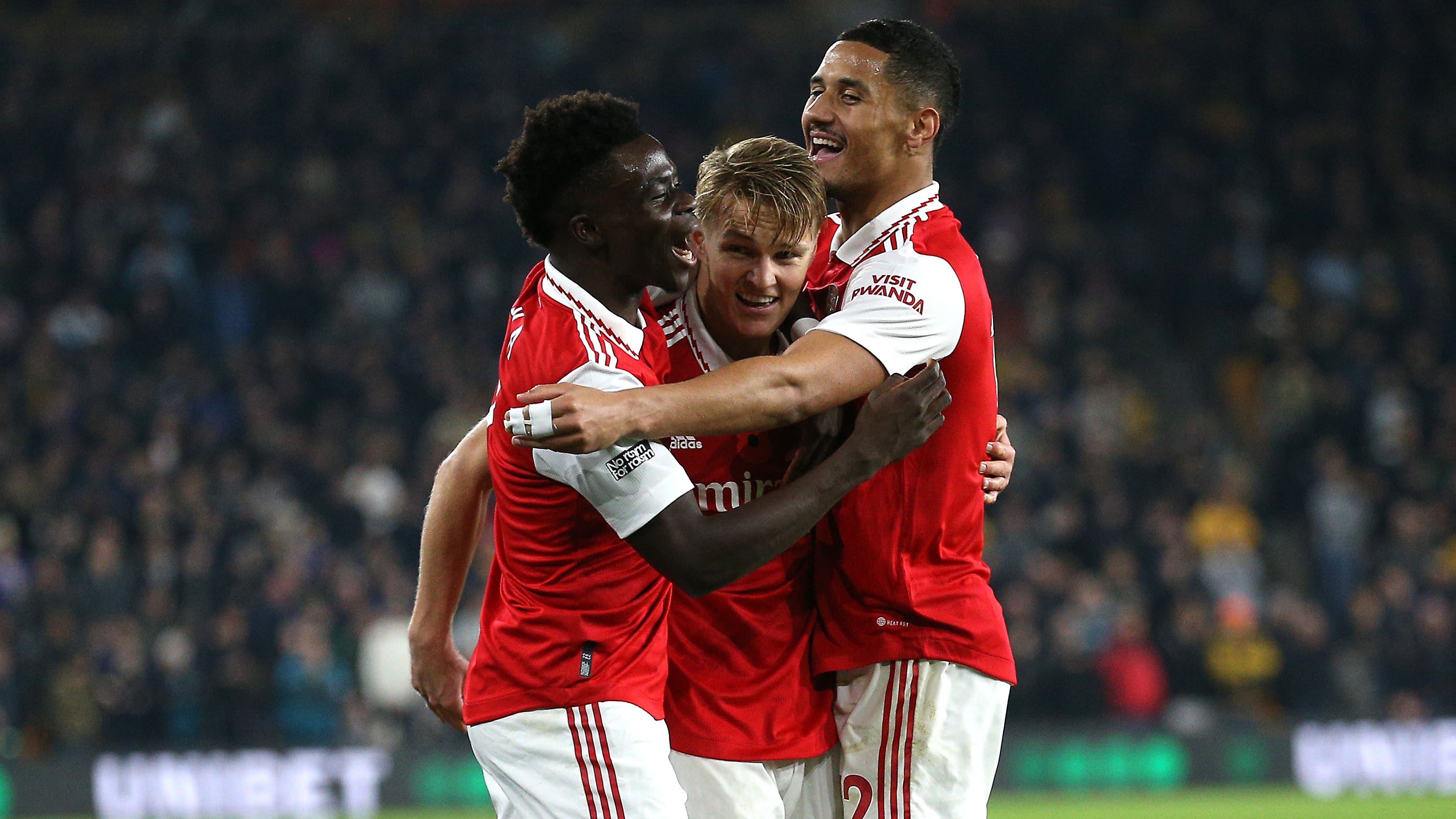 Martin Odegaard celebrates scoring (Nigel French/PA)