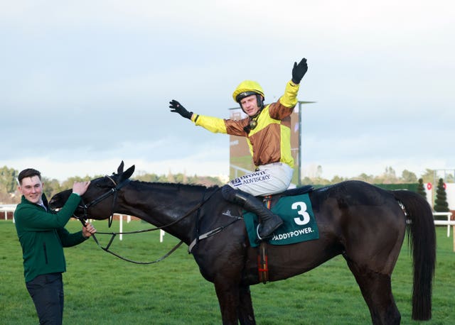 Paul Townend celebrates in front of the crowd 