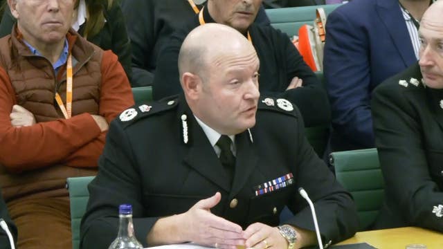 Former West Midlands Police chief constable Craig Guildford appearing before the Home Affairs Committee 