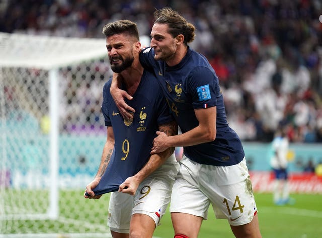 Adrien Rabiot, right, missed France's World Cup semi-final win over Morocco due to illness