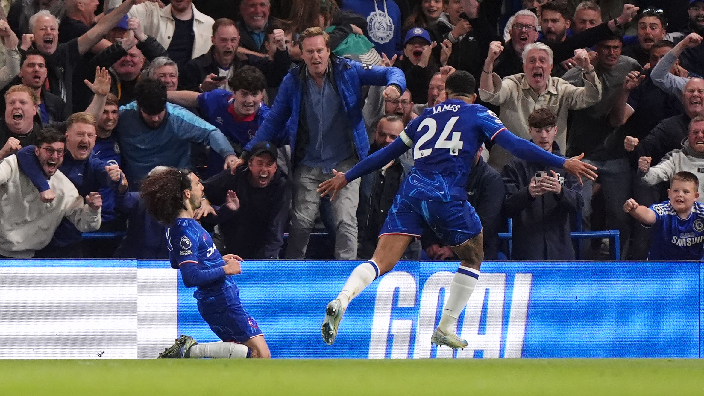 Marc Cucurella, left, won it for Chelsea (Bradley Collyer/PA)