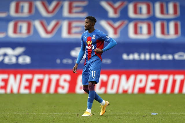 Wilfried Zaha had to sit the game out for Palace 