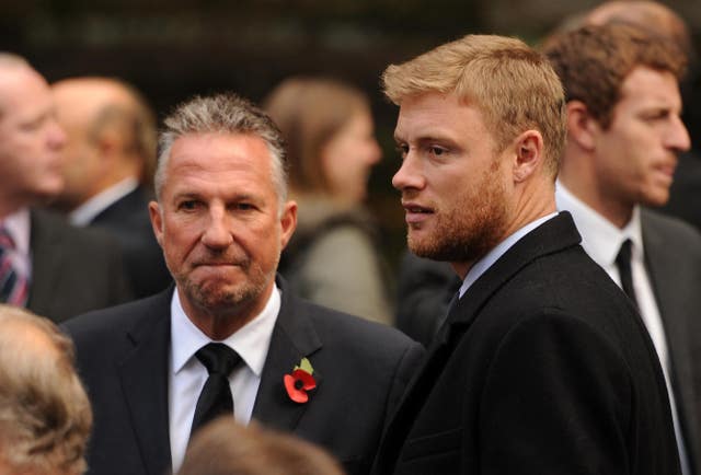 Sir Ian Botham, left, and Andrew Flintoff