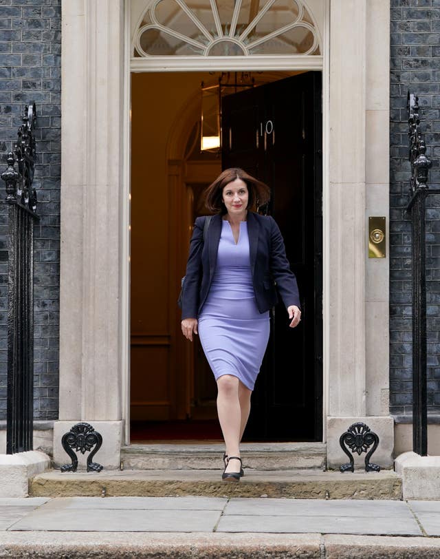 Bridget Phillipson leaves at 10 Downing Street, London, after being appointed Education Secretary, following the landslide General Election victory for the Labour Party. 