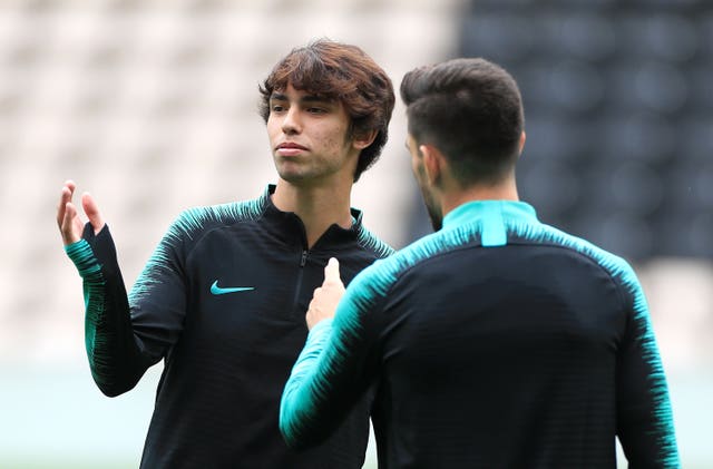 Portugal’s Joao Felix (left) 