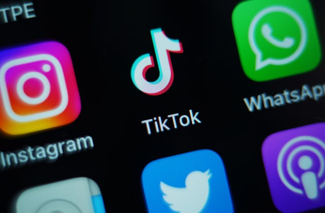 The TikTok app on a phone