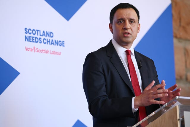 Anas Sarwar gives a speech
