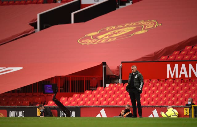 Ole Gunnar Solskjaer at an empty Old Trafford