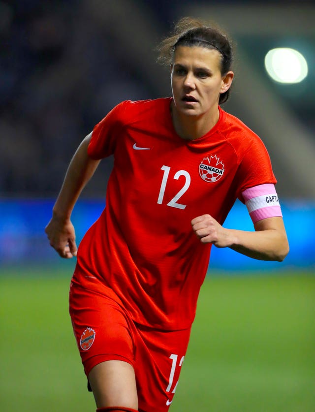 Canada captain Christine Sinclair has scored 186 goals in 296 international appearances (Mike Egerton/PA).