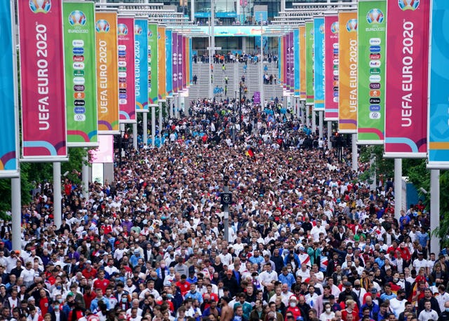 Fans watch England vs Germany